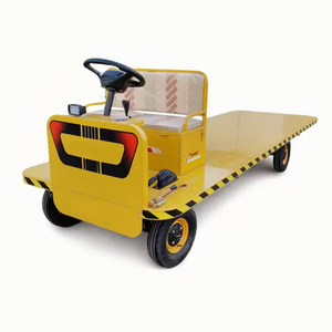Carga de 4 <span class=keywords><strong>ruedas</strong></span> Herramienta plana Manejo de transporte Carro de carga resistente Carro eléctrico <span class=keywords><strong>con</strong></span> volante - Product Image 5