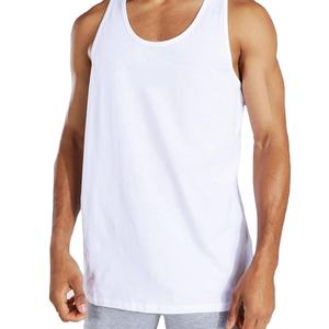 Camiseta sin mangas de algodón 100% al por mayor para hombre, chaleco de gimnasio transpirable de secado rápido para entrenamiento físico, camiseta sólida con estampado de logotipo personalizado - Product Image 1