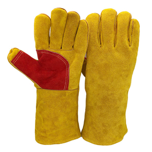 Direct Factory Supply <b>Red</b> Palm Wing Thumb Welding Work <b>Gloves</b> Best Quality Leather Custom Logo Welder Working <b>Gloves</b> - Product Image 1