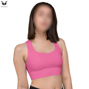Servicio OEM, Color Rosa, Buena Calidad, Tela Suave Elástica, Logotipo Personalizado, Sujetador Deportivo de Compresión para Mujer - Product Image 4