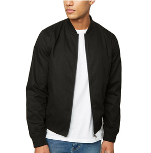 Chaqueta Bomber Rosa para Hombre, Cuello Alto Informal, Cierre de Cremallera Frontal, Corte Regular, Poliéster, Color Sólido, Ropa de Otoño - Product Image 2