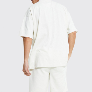 T-shirts pour hommes en coton épais de haute qualité, effet vieilli, coupe oversize, col rond, personnalisables avec logo, coupe courte, effet vieilli - Product Image 2