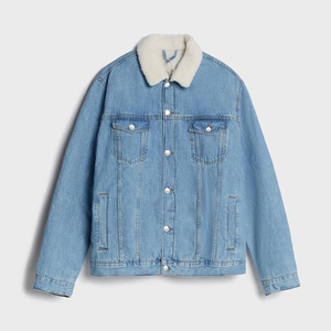 Veste en jean pour homme avec doublure en denim délavé, vente en gros, livraison rapide - Product Image 6