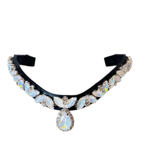 Cabezada Curva para Caballo de Cuero Importado de Primera Calidad con Pedrería Multicolor y Colores y Logotipo Personalizables - Product Image 3