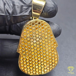 Pendentif de luxe style Pharaon égyptien Roi Toutankhamon, bijou hip-hop tendance entièrement serti de pierres, pendentif à caractère unique, bijou de fête brillant - Product Image 5