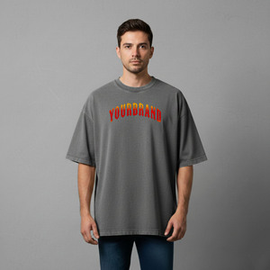 T-shirts pour hommes à manches régulières 100% coton OEM, haute qualité, couleur unie, 180 grammes, coupe ample, épaules tombantes, logo personnalisé, séchage rapide, élégant - Product Image 4