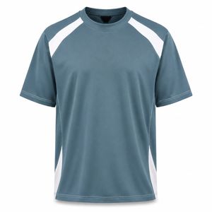 Men's Sporty Printed Quick Dry Short Sleeve T-Shirt <b>Raglan</b> Sleeve O-Neck Regular Fit 100% Cotton Knitted Front Design - Product Image 4
