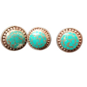 Nouvelle Arrivée Bagues Unisexe Classiques Tibétaines en Turquoise Taillée Ovale avec Sertissage Clos, Fabriquées à la Main au Népal - Product Image 3