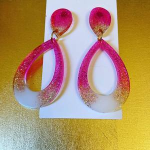 Glittery Epoxy <b>Resin</b> Ethnic Drop Earring For Party Event Festive Polish Finished Statement Chunky Dangle Party Fashion Jewelry - Product Image 5