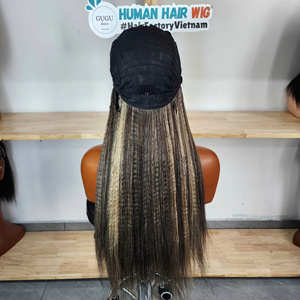 วิกผมยาวแบบ U Part ยี่ห้อ Guguhair สำหรับขายส่ง  ขนาดเล็ก ไม่ต้องใช้กาว  ผมแท้เวอร์จิ้น สีธรรมชาติ ผมเวียดนาม - Product Image 5