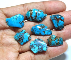 Tranches brutes de turquoise naturelle Prince Arizona, pierre précieuse en dalle de turquoise d'Arizona pour la fabrication de pendentifs. - Product Image 2