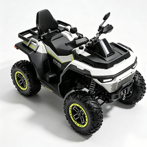 Quad 1000cc Professionnel Tout-Terrain Dune, Blanc et Noir Contrastant, Jantes Jaunes Fluorescentes, Moteur 4 Temps, Transmission par Arbre - Product Image 4