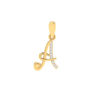 Diamtrendz Letter a <b>Initial</b> Pendant <b>Chain</b> Rhodium Plated 925 Silver Zircon 10K 14K 18K Solid Gold Option Available - Product Image 4