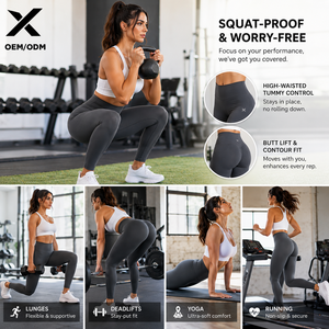 X Sports City Women's Scrunch Butt & Booty Lifting <b>Leggings</b> High Waist Ankle-Length Yoga Pants With Pockets Breathable Knitted - Product Image 4