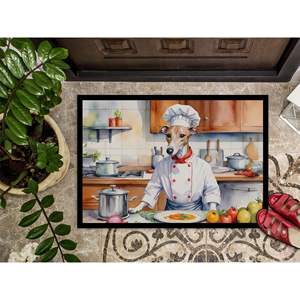 New Whippet the Chef Doormat Non-Slip Washable Low Pile Indoor and <b>Outdoor</b> Entryway Rug 18H X 27W Front Door <b>Mat</b> - Product Image 3
