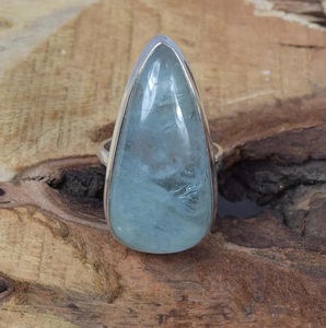925 Sterling Silver Pear Cut <b>Blue</b> Gemstone Punk Statement <b>Ring</b> Handmade for Certified Women's March Birthstone Gift - Product Image 2