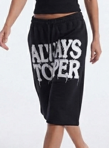 Wholesale Oversized <b>Long</b> Sweat <b>Shorts</b> <b>Women's</b> Cotton Fleece Baggy <b>Shorts</b> 420 GSM French Terry Distressed Embroidery <b>Short</b> Pants - Product Image 4