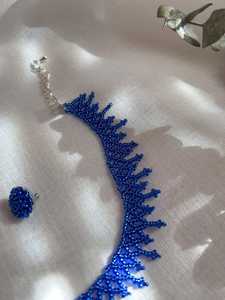 Collar de Moda con Cuentas Azules y Cristales de Imitación para Mujer, Diseño 2026, para Fiestas, por UO INDIA - Product Image 3