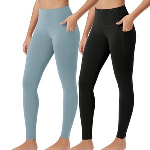 Leggings de sport pour femmes, coupe sculptante, taille haute, extensibles, pour la course à pied, l'entraînement, les activités sportives, avec poche latérale - Product Image 1