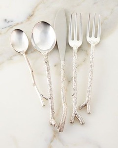 Ensemble de couverts en acier inoxydable au design moderne, cuillère, fourchette, couteau, passe au lave-vaisselle, vaisselle de mariage - Product Image 1