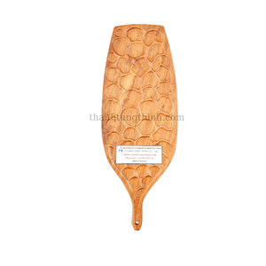 Plateau de service rond en bois avec poignée, planche à découper alimentaire pour usage domestique, fabriqué au Vietnam - Product Image 6