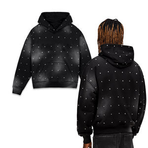 Men's Rhinestone <b>Hoodies</b> <b>Plain</b> Dyed Solid Winter Casual Polyester/Cotton Eco-Friendly & Breathable Lightweight High Quality - Product Image 2