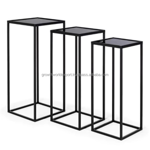 Juego de Mesa de Centro Moderno de Madera de Mango - Soporte Decorativo para Macetas, para Sala de Estar, Decoración del Hogar, Modelo GWE1585 - Product Image 1