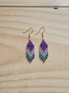Universal Overseas Bohemian Tassel <b>Drop</b> Earrings Women's Purple Blue Beaded Gold Plated Alloy Fashion Jewelry Party Style INDIA - Product Image 6