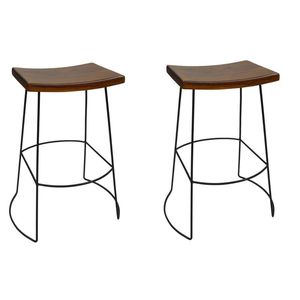 Taburete de madera y hierro ecológico hecho con madera sostenible y hierro reciclable para una vida consciente - Product Image 4