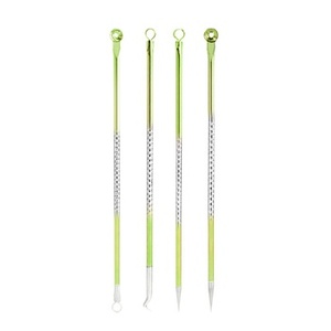 Premium 4 Piece Stainless Steel Comedone Extractor Kit Professional Blackhead Remover Tools for Facial Skin Care - Product Image 1