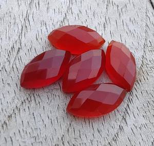 Piedra de ónix rojo tallada en forma de marquesa, corte a cuadros, calibrada, suelta, para la fabricación de joyas, anillos y colgantes. - Product Image 6