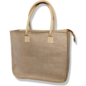Bolso de Mano de Yute Ecológico Unisex, Bolso de Hombro Tipo Messenger a Rayas, Bolso de Compras Reutilizable para Mujer - Product Image 4