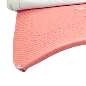 Gorra de Béisbol AKA Blanca y Rosa, de Algodón Blanco con Visera Rosa, Letras Bordadas en Verde, Ajustable, Deportiva e Informal para Mujer - Product Image 3