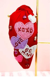 Serre-têtes en perles faits main, durables et colorés, pour femmes et filles, pour la Saint-Valentin, roses, rembourrés, multi-cœurs, avec strass - Product Image 2