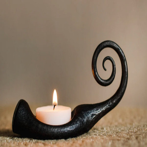 Wrought Iron <b>Tealight</b> <b>Holder</b> Decorative Hand Forged Metal Candle <b>Tealight</b> <b>Holder</b> With Handle - Product Image 1