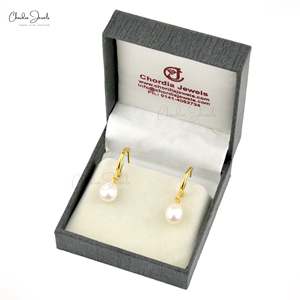 Pendientes Colgantes de Perlas de Agua Dulce en Forma de Gota de Alta Calidad, 6x4mm, Plata de Ley 925, Hechos a Mano, Estilo Minimalista para Mujer, para Boda - Product Image 4