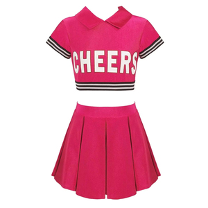 Black Cheerleader Outfit Shorts with Mid Waist Pleated Skirt Set for Women Girls Fashion Sport Wear Spandex/Nylon Quick Dry - Product Image 2