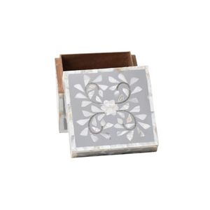 Boîte en bois à succès avec incrustations de nacre, faite à la main, rustique, carrée, décorative, élégante pour la maison, Ramadan, Aïd - Product Image 3