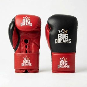 Gants de boxe en cuir Big Dreams, vert marine, à lacets, respirants, équipement d'entraînement pour adultes - Product Image 4