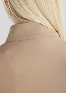 Chaqueta de equitación para mujer, corte ajustado, con cremallera, abrigo para jinete, elástica, transpirable, ropa deportiva para exteriores, color beige - Product Image 6
