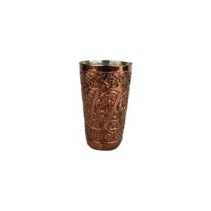 Vaso de Cobre con Grabado Floral en el Borde, Base con Pedestal, Elegante Vaso para Bebidas para Hoteles, Restaurantes y Eventos - Product Image 2