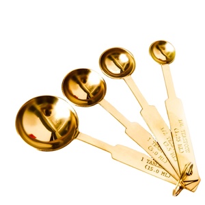 Juego de tazas y cucharas medidoras con mango de oro rosa Diseño de acero inoxidable Herramientas de cocina y mesa OEM Suministros para el jardín del hogar - Product Image 6