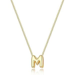 Collier pour femme plaqué or 14 carats avec pendentif lettre bulle délicat et initiale personnalisée - Product Image 1