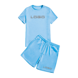 2026 Autumn Men's Casual Two-Piece Set Polyester/Cotton Knee Length Lightweight <b>Short</b> <b>Sleeve</b> Tracksuit T-<b>shirt</b> <b>Shorts</b> Fashion - Product Image 1