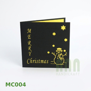 ANN HANDICRAFT Custom Printed High Quality 3D Folded Snowman 'Thank You' Die Cut Paper <b>Matte</b> <b>Varnishing</b> Greeting Cards Souvenir - Product Image 2