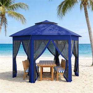 ศาลาพักผ่อนกลางแจ้งและศาลาทรงหกเหลี่ยมพร้อมหลังคาบังแดดเพื่อการพักผ่อนและความสบายที่ดียิ่งขึ้น - Product Image 1