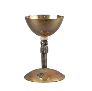 Hot Selling Chalice Brass Color Also Customized With Etching Design Chalice is handmade high-quality brass church supplies - Product Image 1