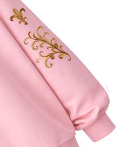 เสื้อสเวตเชิ้ตผู้หญิงสีชมพูแบบสั่งทำพิเศษ ทรงโอเวอร์ไซส์ ผ้าฟลีซ คอสูง ลายขนนก สวมใส่สบายสำหรับฤดูหนาว ผลิตจากผ้าฝ้ายผสมโพลีเอสเตอร์ อุ่นสบาย - Product Image 6