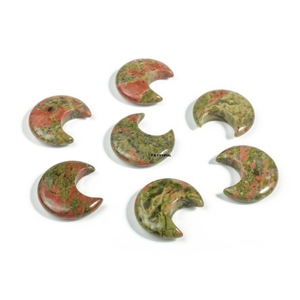 Piedra de Cristal de Primera Calidad, Forma de Luna, Feng Shui, Hecha a Mano, Pulida, Tema Patriótico, Piedra de Meditación, Sanación - Product Image 1