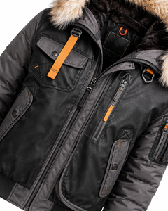Veste matelassée d'hiver personnalisée haut de gamme avec capuche en fausse fourrure, style streetwear décontracté, fermeture éclair, très chaude, pour homme et femme - Product Image 3